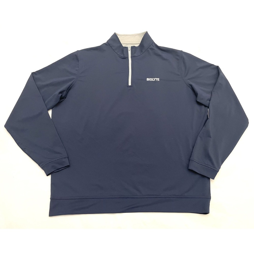 Peter Millar Perth Performance 1/4 Zip Pullover XL Blue Golf Stretch Wicking